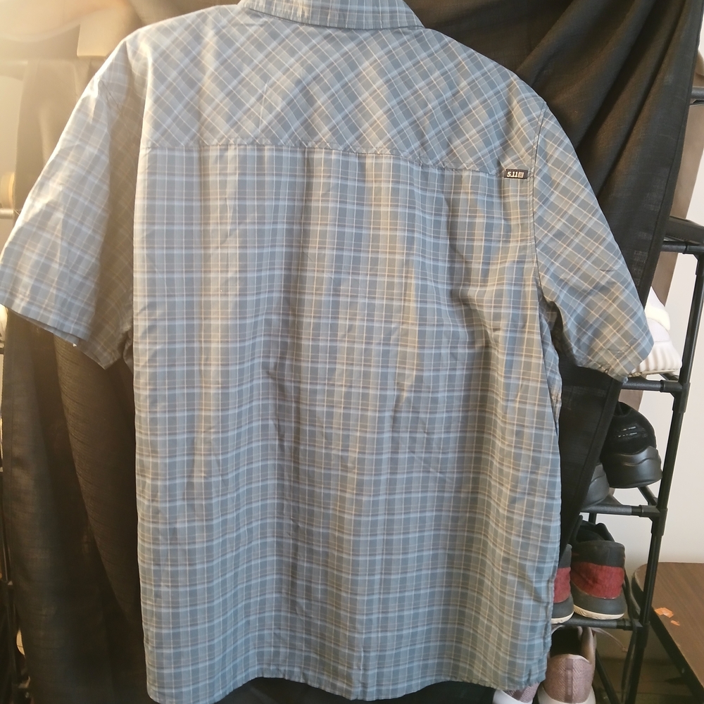 5.11 Tactical Men's Short Sleeve Plaid Snap-Down Shirt - Picture 5 of 5